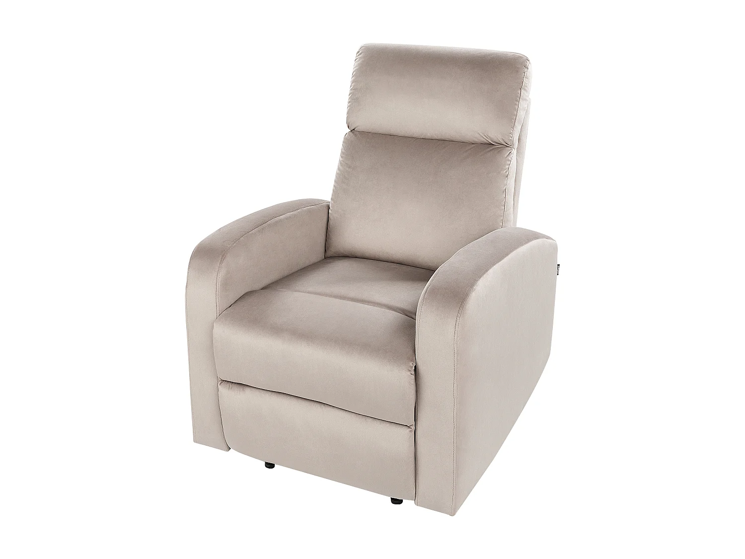 Fauteuil inclinable VERDAL Repose-pieds inclus Velours Taupe