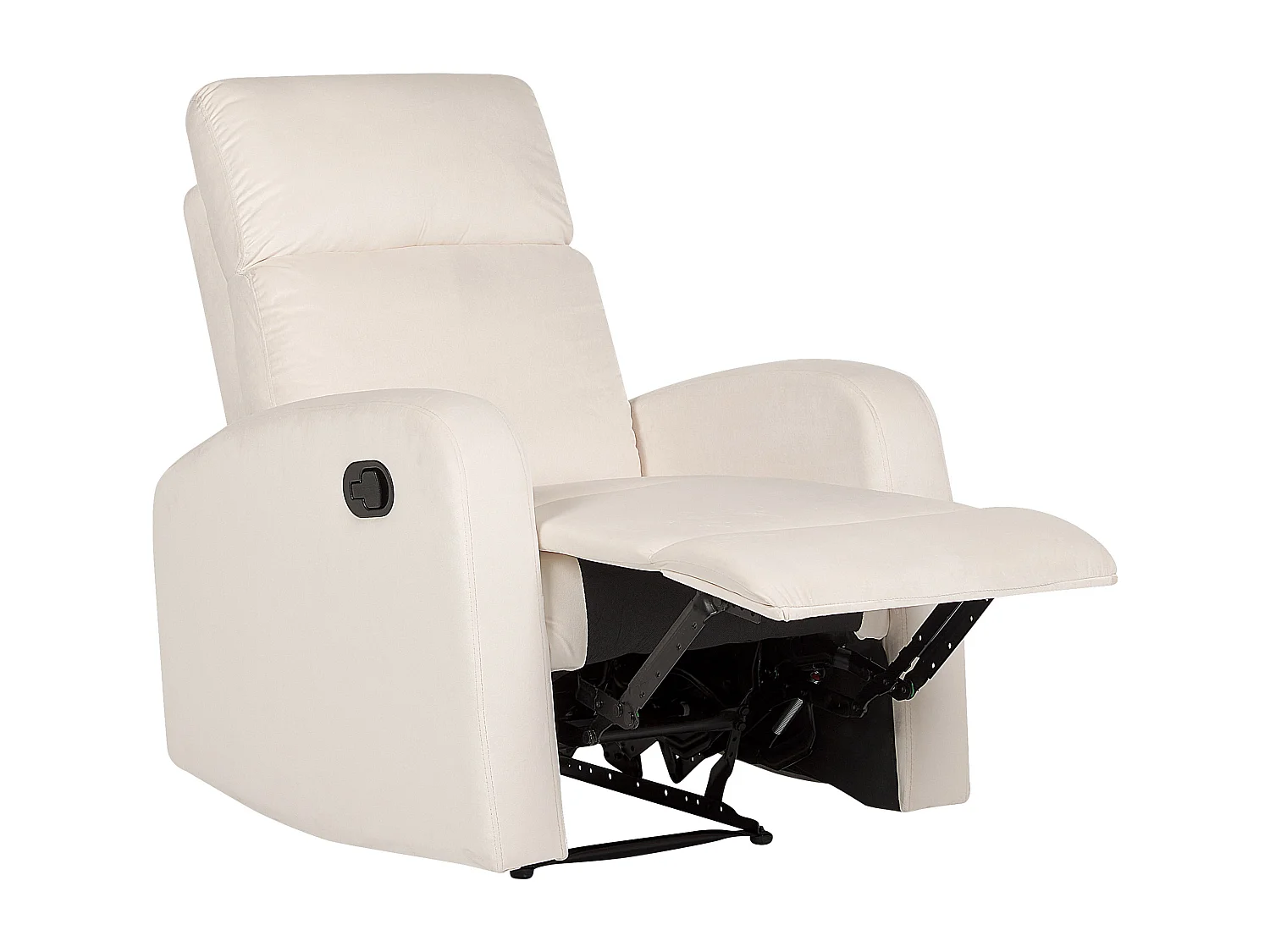Fauteuil inclinable VERDAL Repose-pieds inclus Velours Blanc cassé