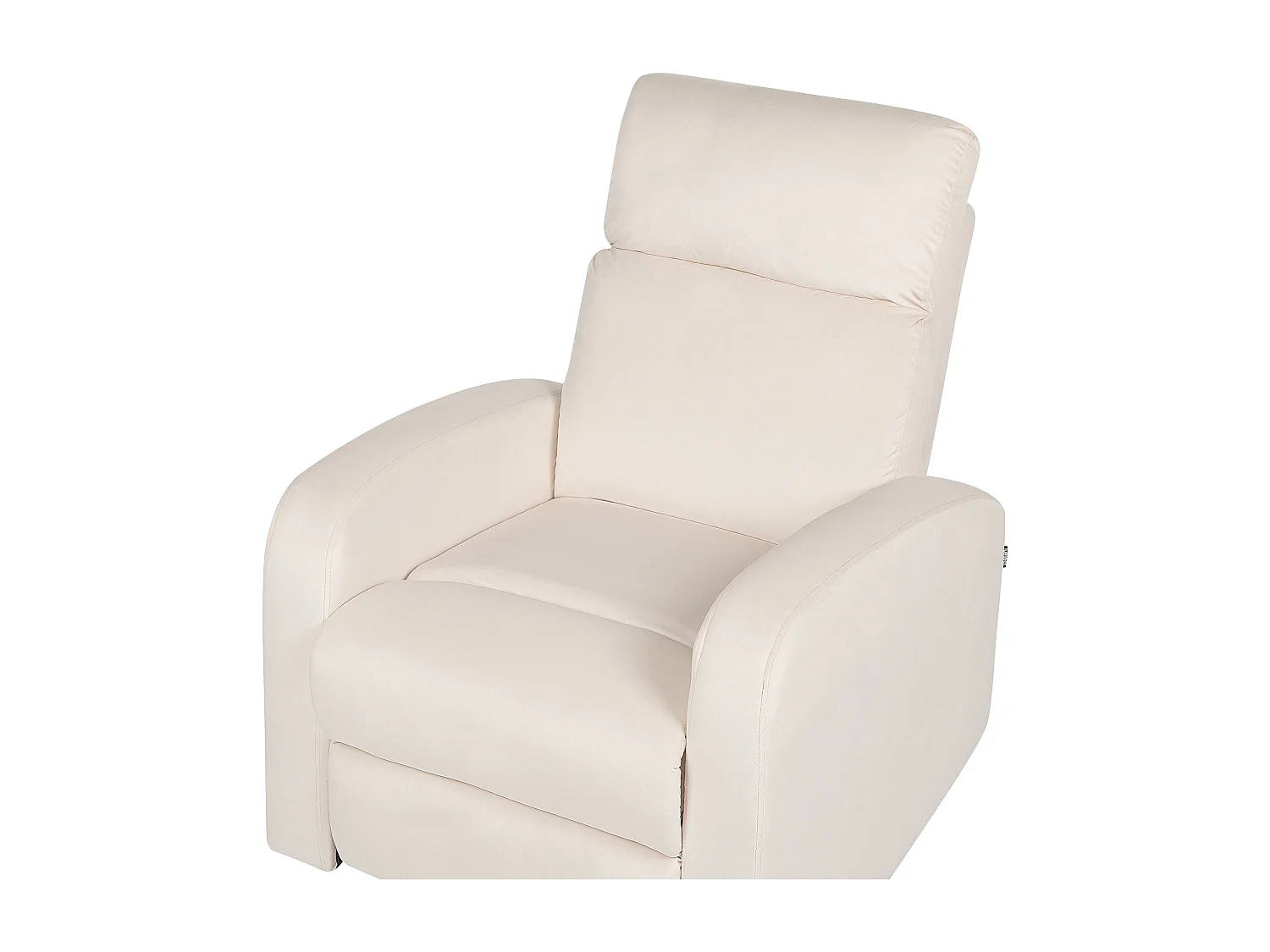 Fauteuil inclinable VERDAL Repose-pieds inclus Velours Blanc cassé