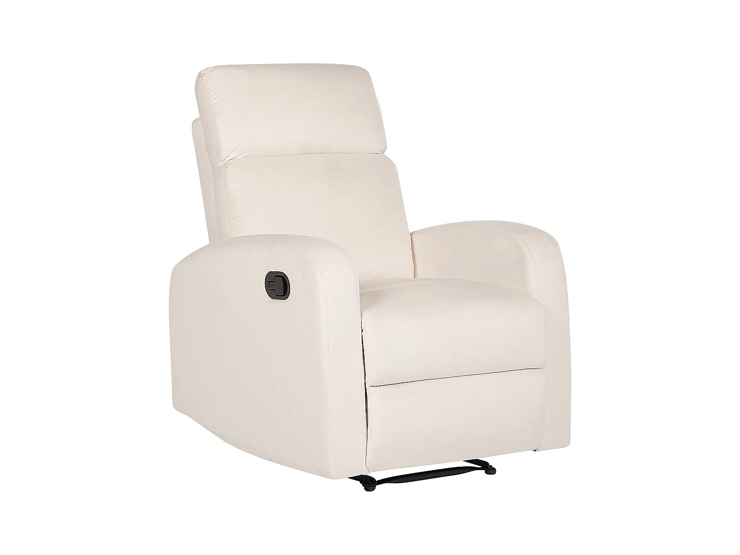Fauteuil inclinable VERDAL Repose-pieds inclus Velours Blanc cassé