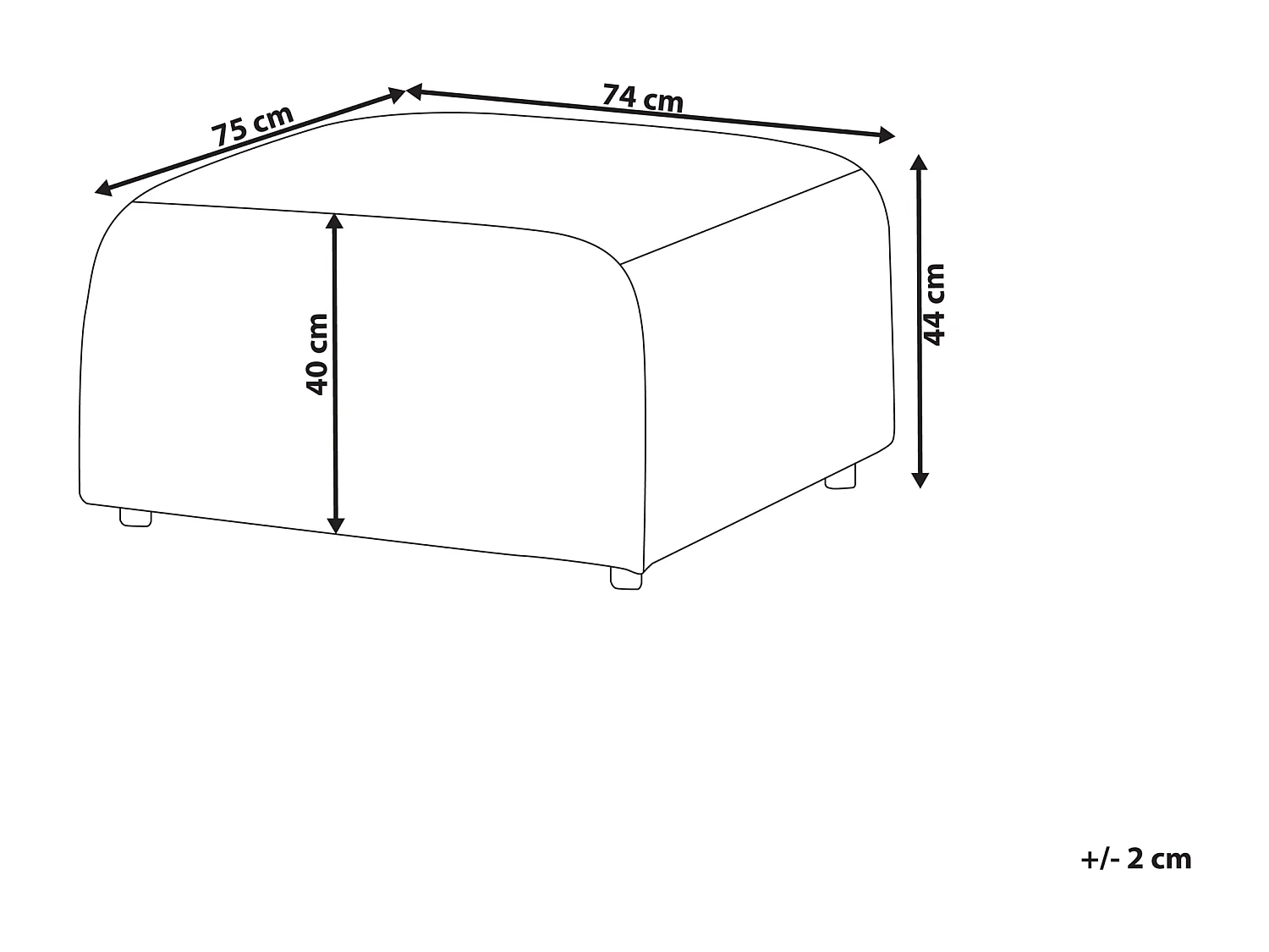 Otomana FALSTERBO Terciopelo Gris