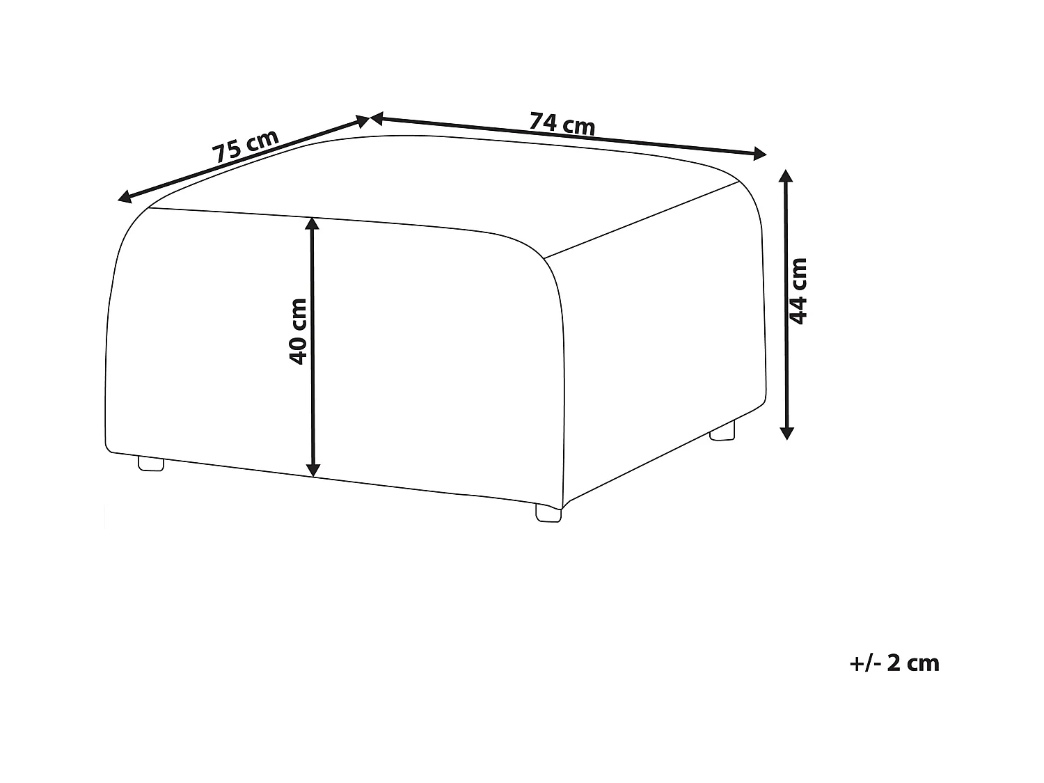 Ottoman FALSTERBO Velours côtelé Vert