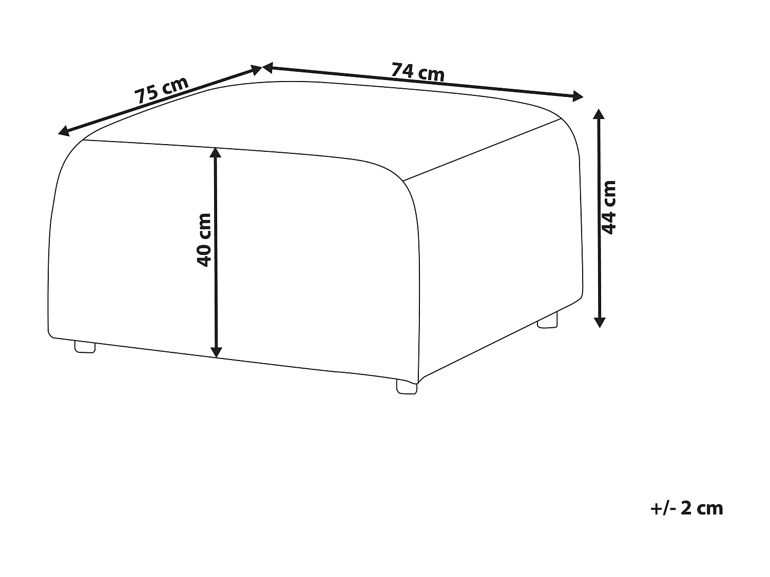 Ottoman FALSTERBO Velours côtelé Vert