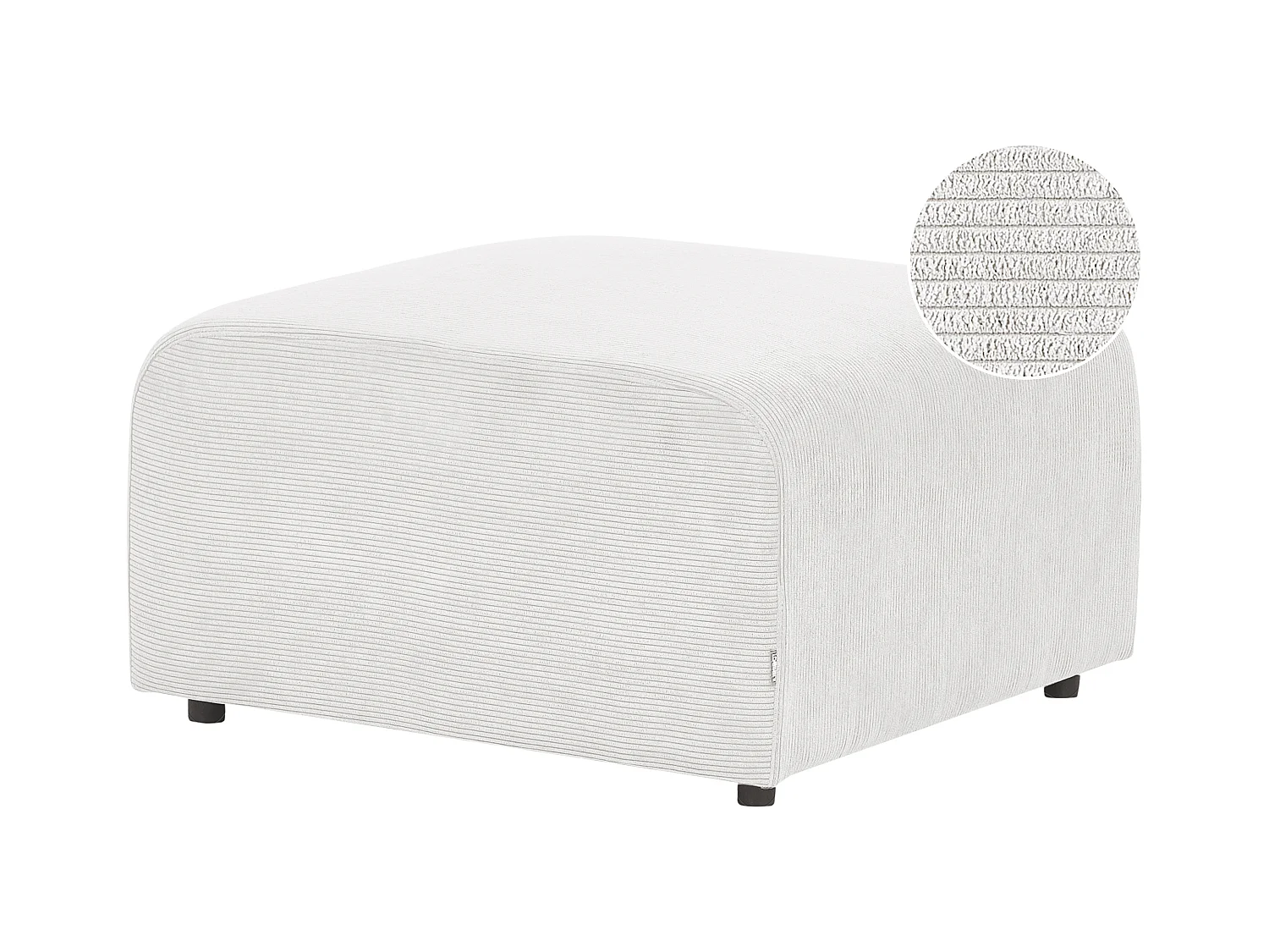 Ottomana FALSTERBO Velluto a coste Bianco sporco