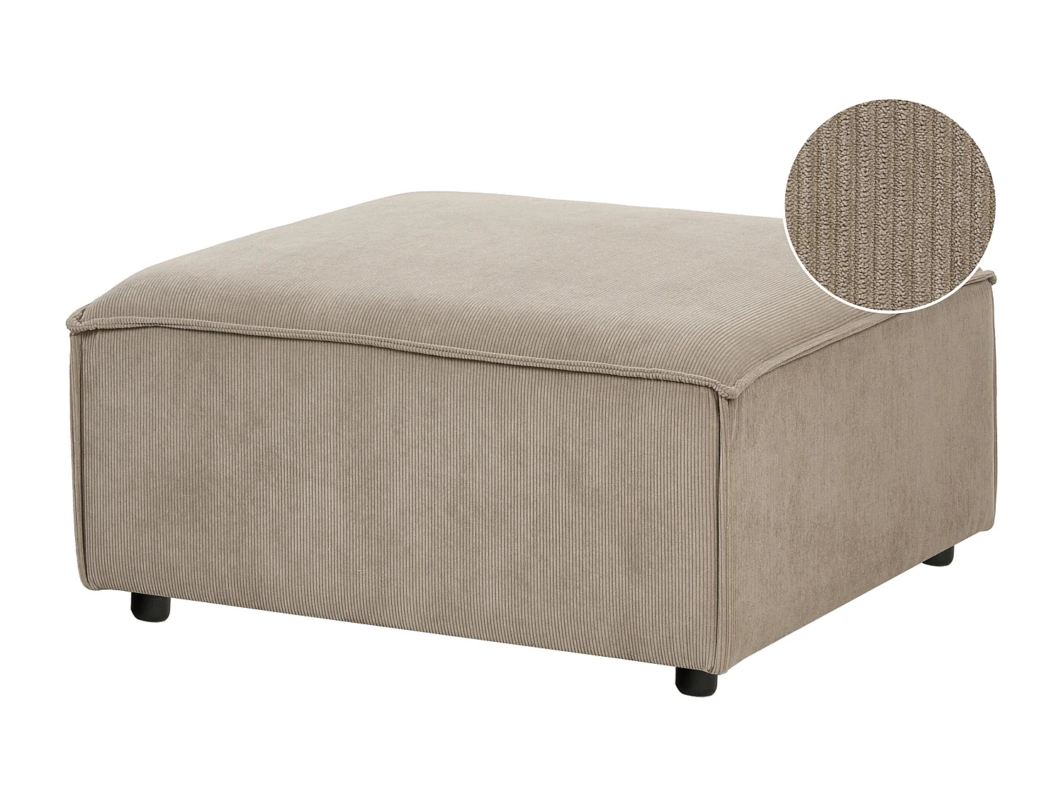 Ottoman ARDAL Velours côtelé Marron clair