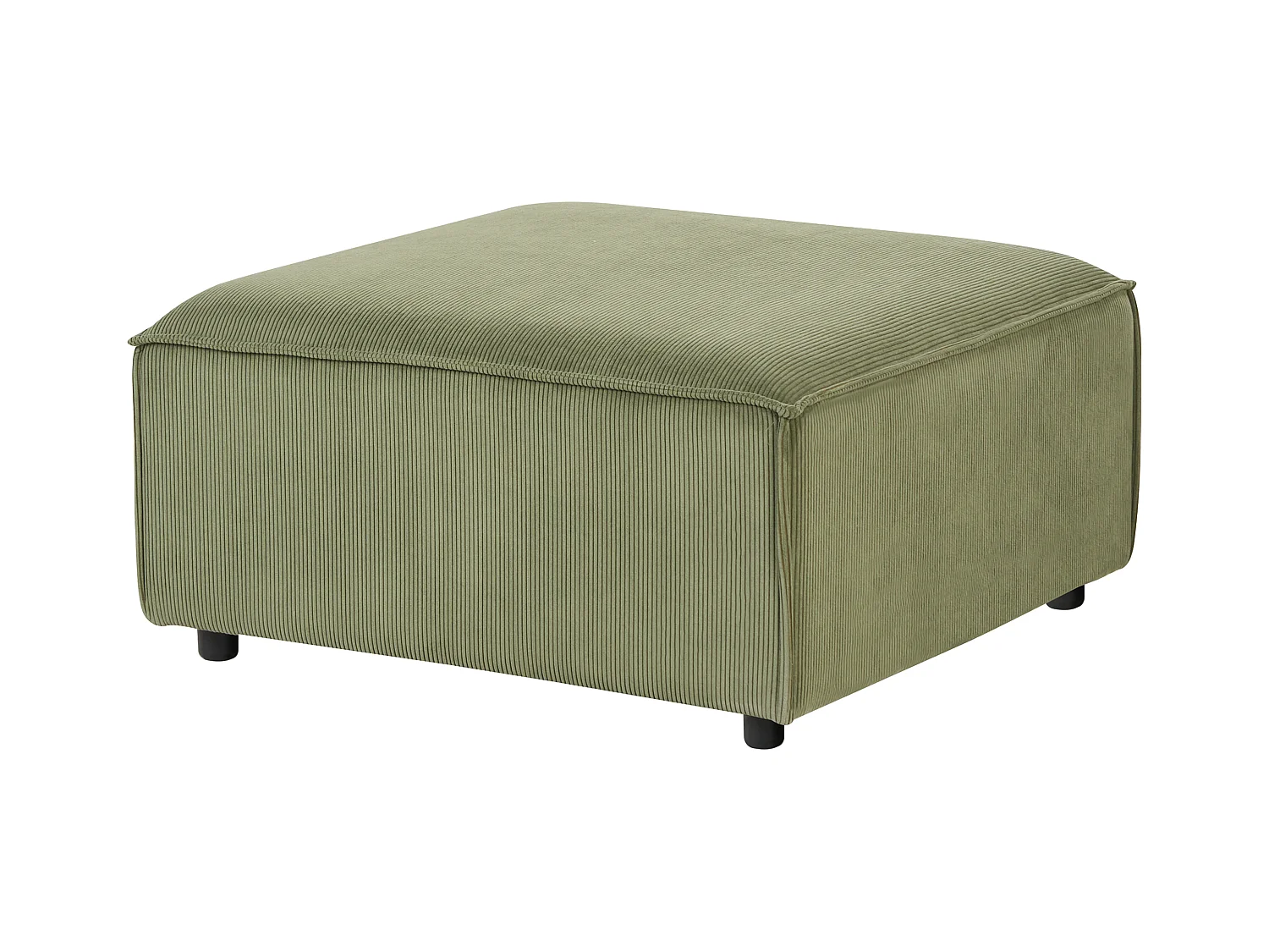 Ottoman ARDAL Velours côtelé Vert