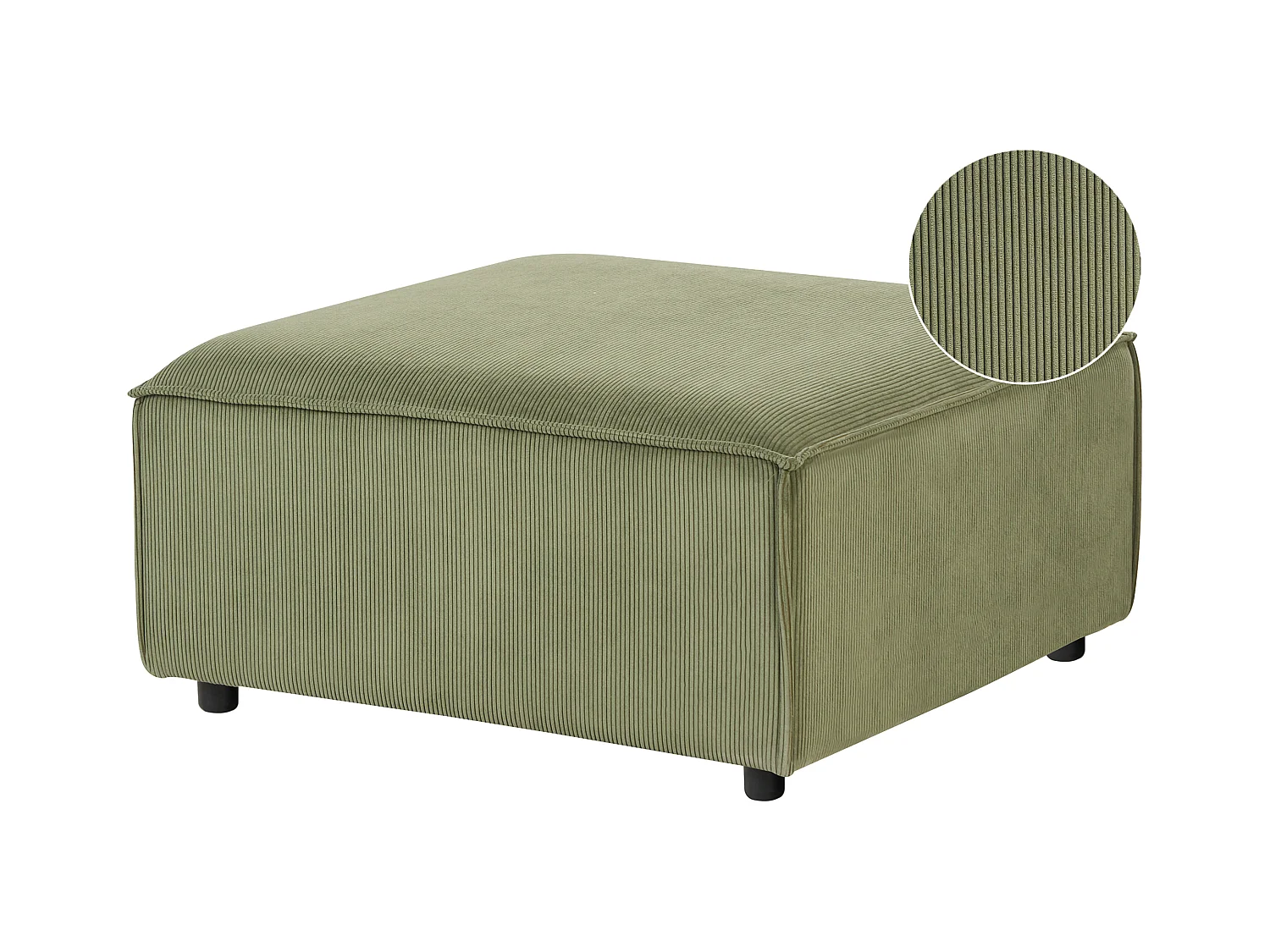Ottoman ARDAL Velours côtelé Vert