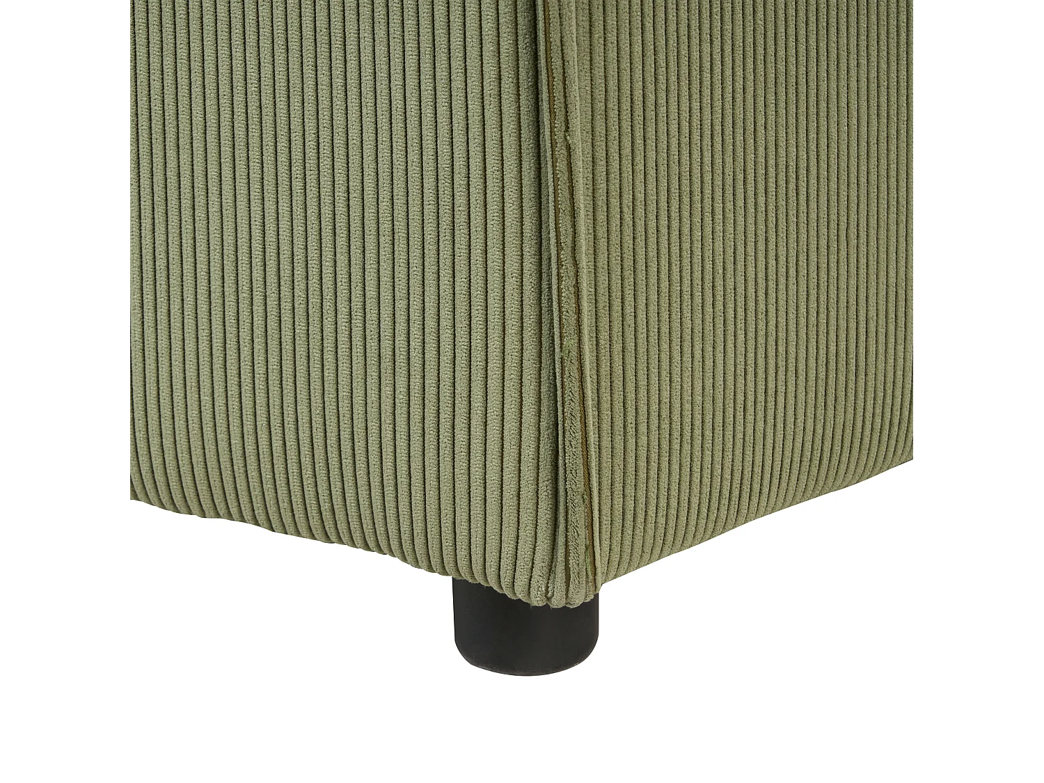 Ottomane Cord grün quadratisch Fußhocker niedrige Beine modern Ardal