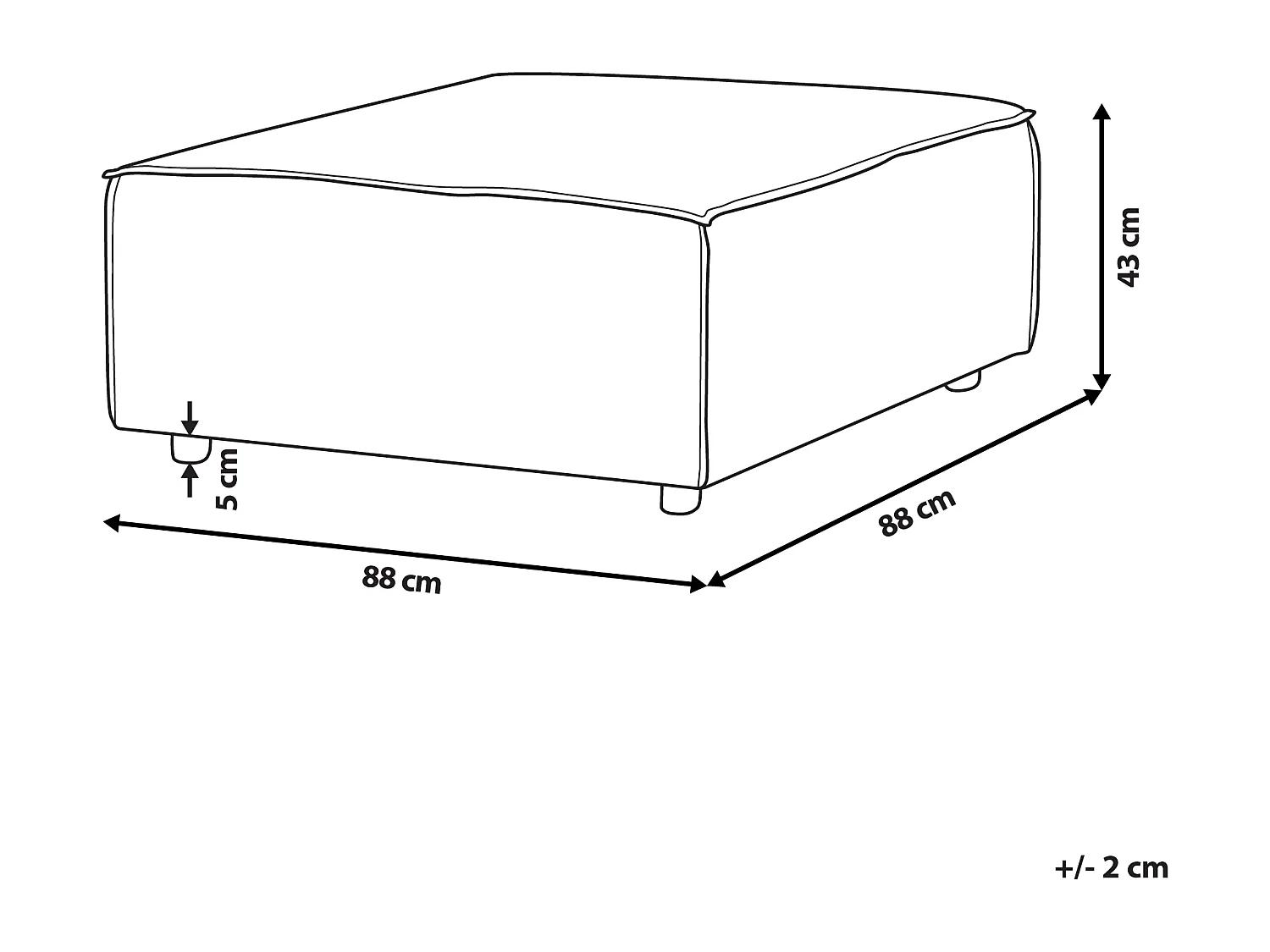Ottoman ARDAL Bouclé Blanc cassé