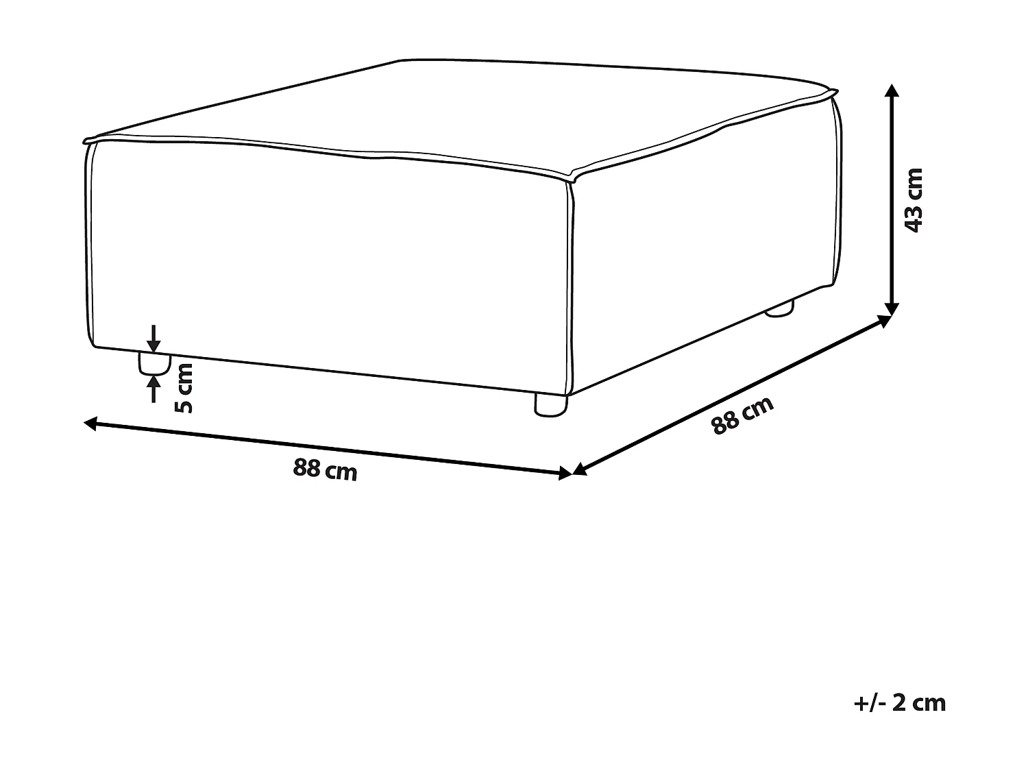 Ottoman ARDAL Bouclé Blanc cassé
