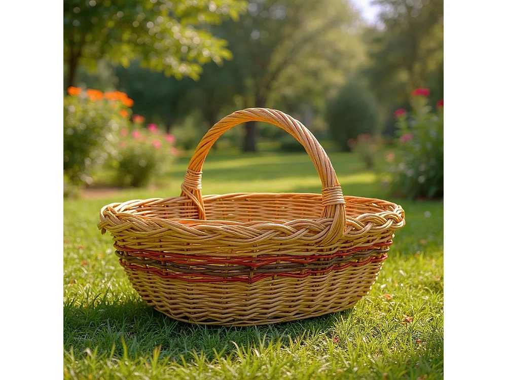 Korb für Pilze aus Buff Weide
