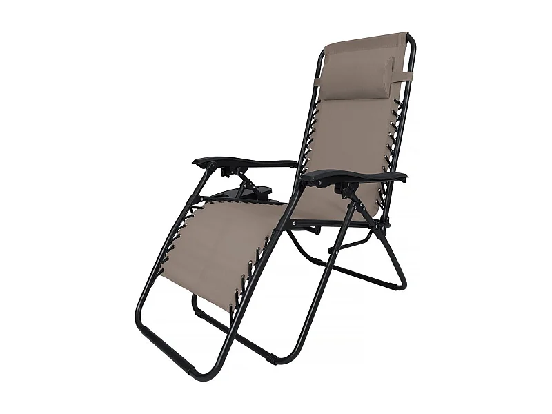 Sedia a sdraio da giardino relax "Sintra" - Taupe, confortevole e resistente alle intemperie