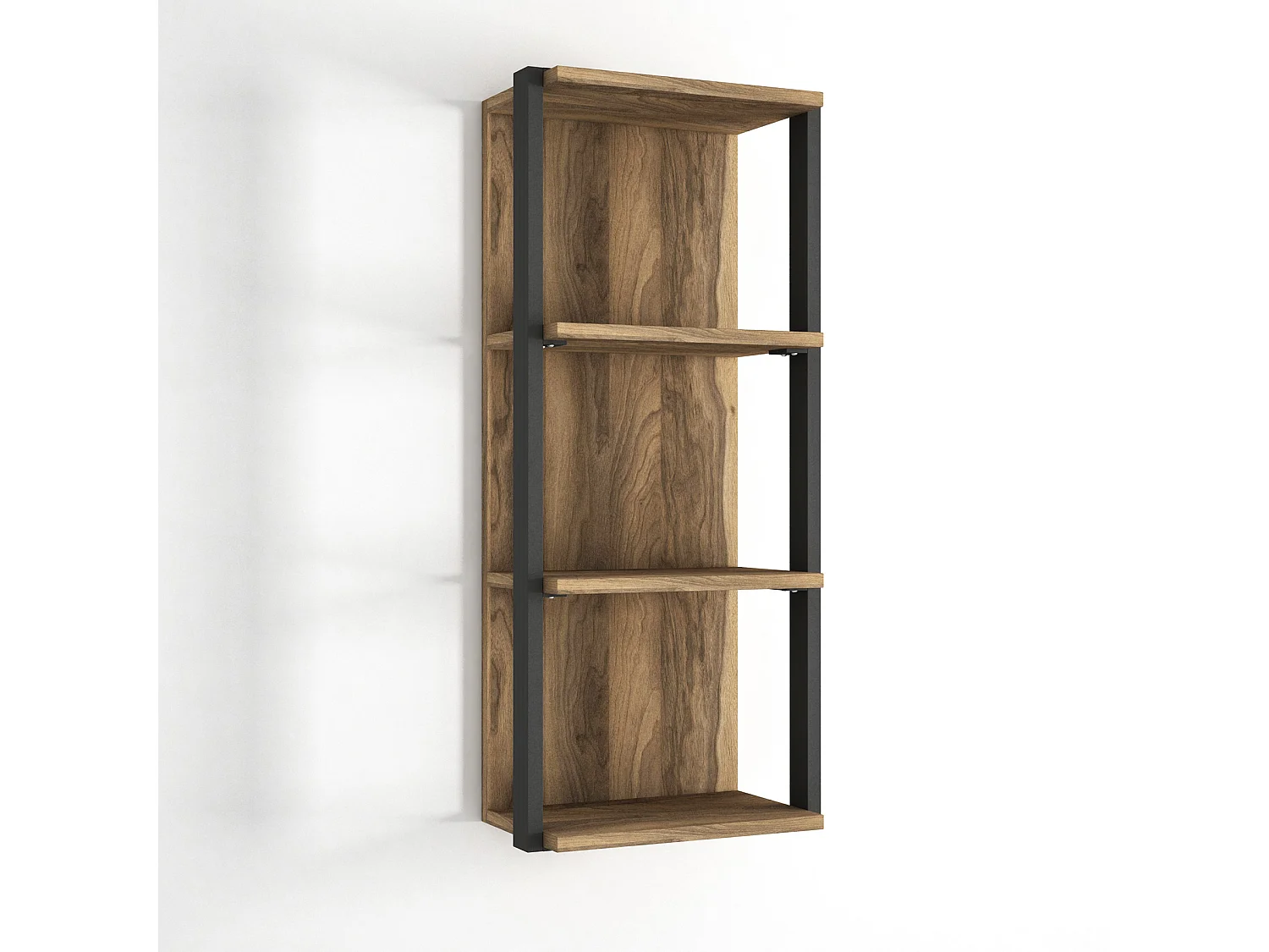 Wandregal Lost mit Metallrahmen Walnuss