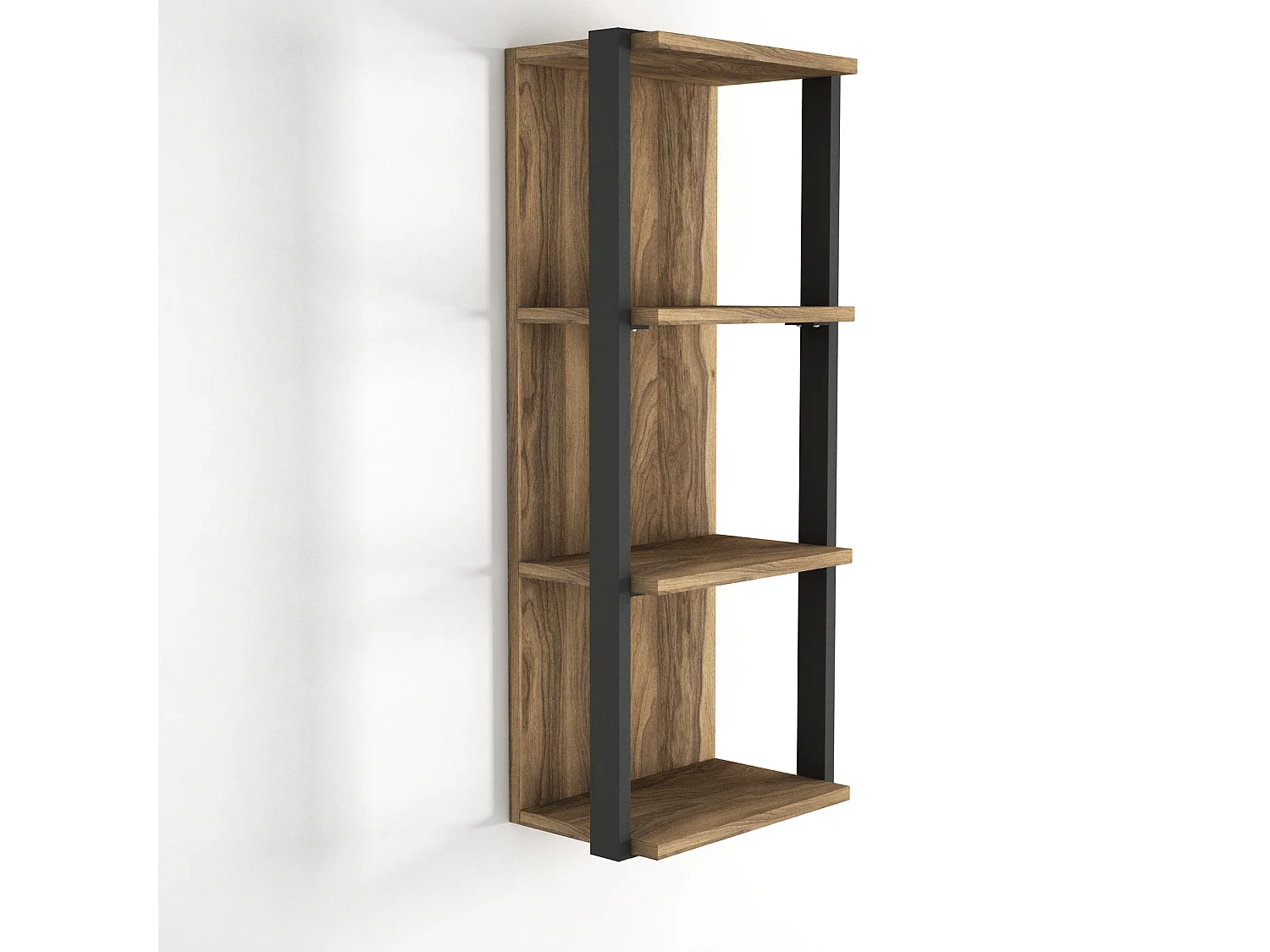 Wandregal Lost mit Metallrahmen Walnuss