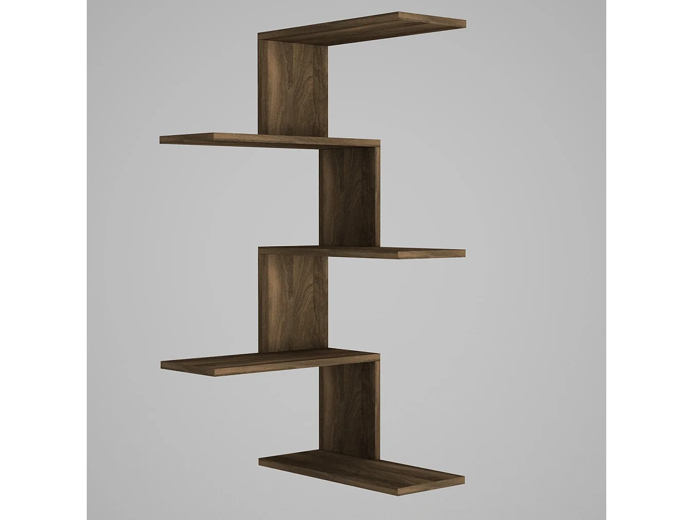 Wandregal Eckregal  Caniko Walnuss