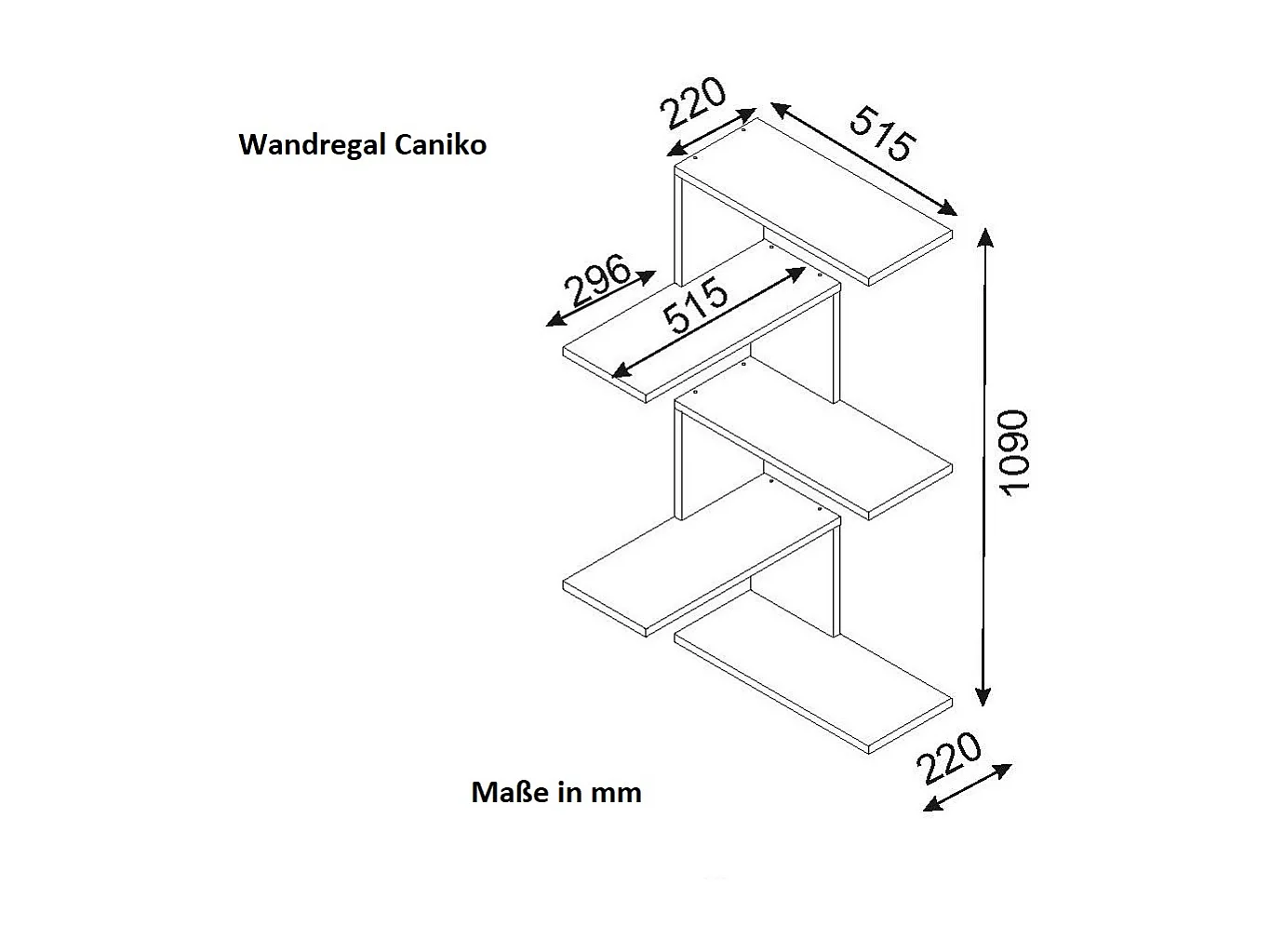 Wandregal Eckregal  Caniko Walnuss