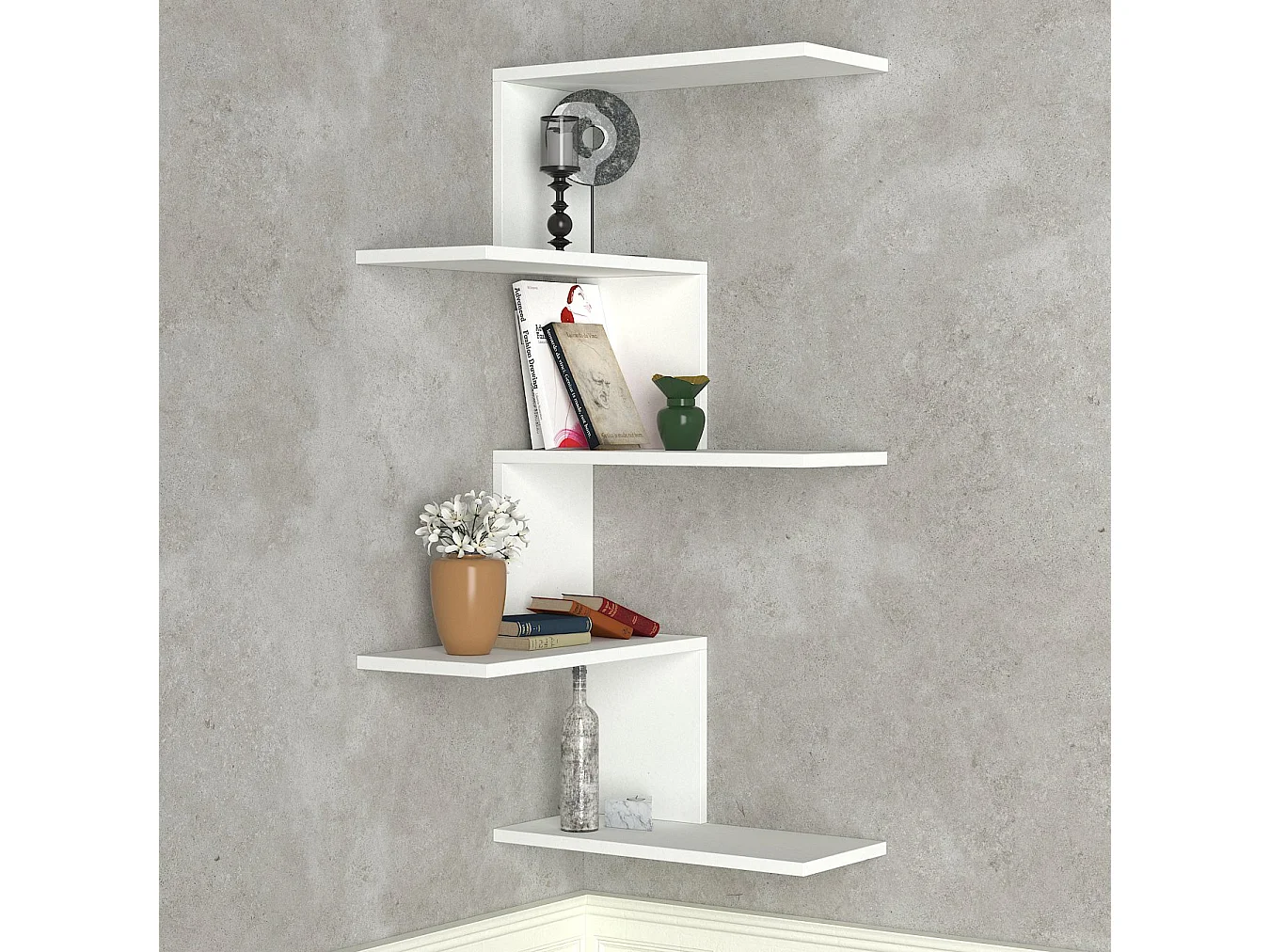 Wandregal Eckregal  Caniko Weiß