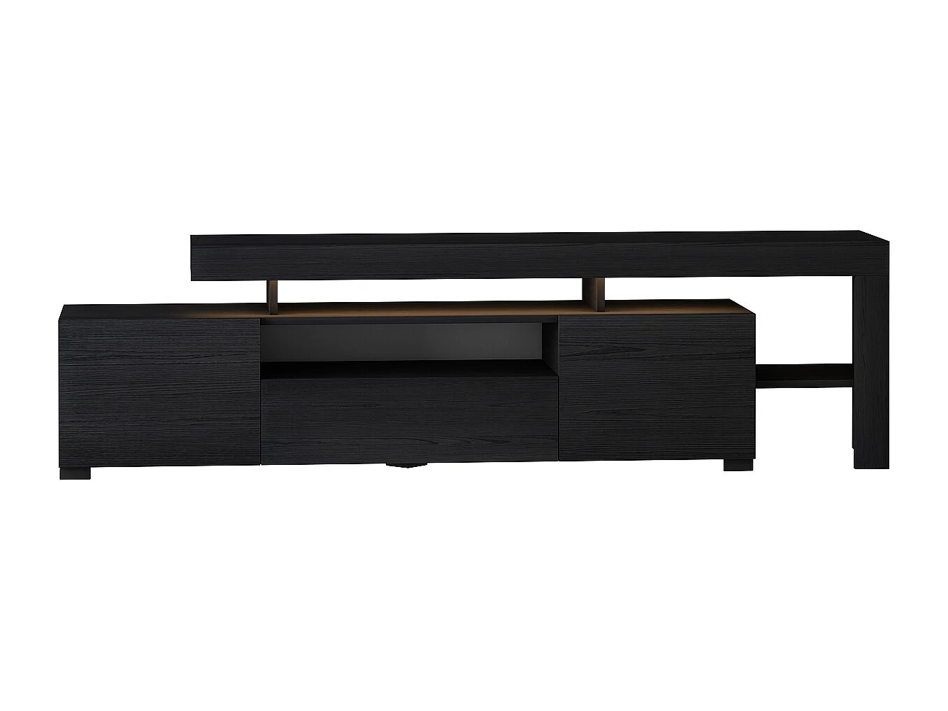 TV-Möbel mit LED-Beleuchtung Schwarz Modern 192 cm