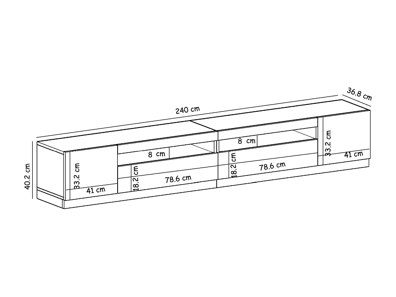TV Lowboard Weiß mit LED-Leuchten Hochglanz 9178