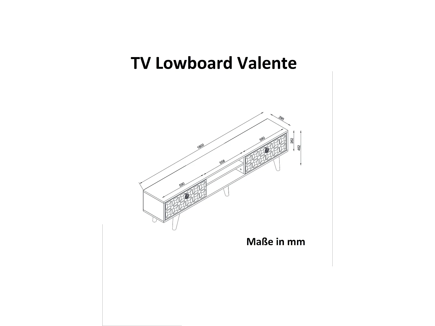 TV Lowboard Valente Walnuss Dunkelgrün