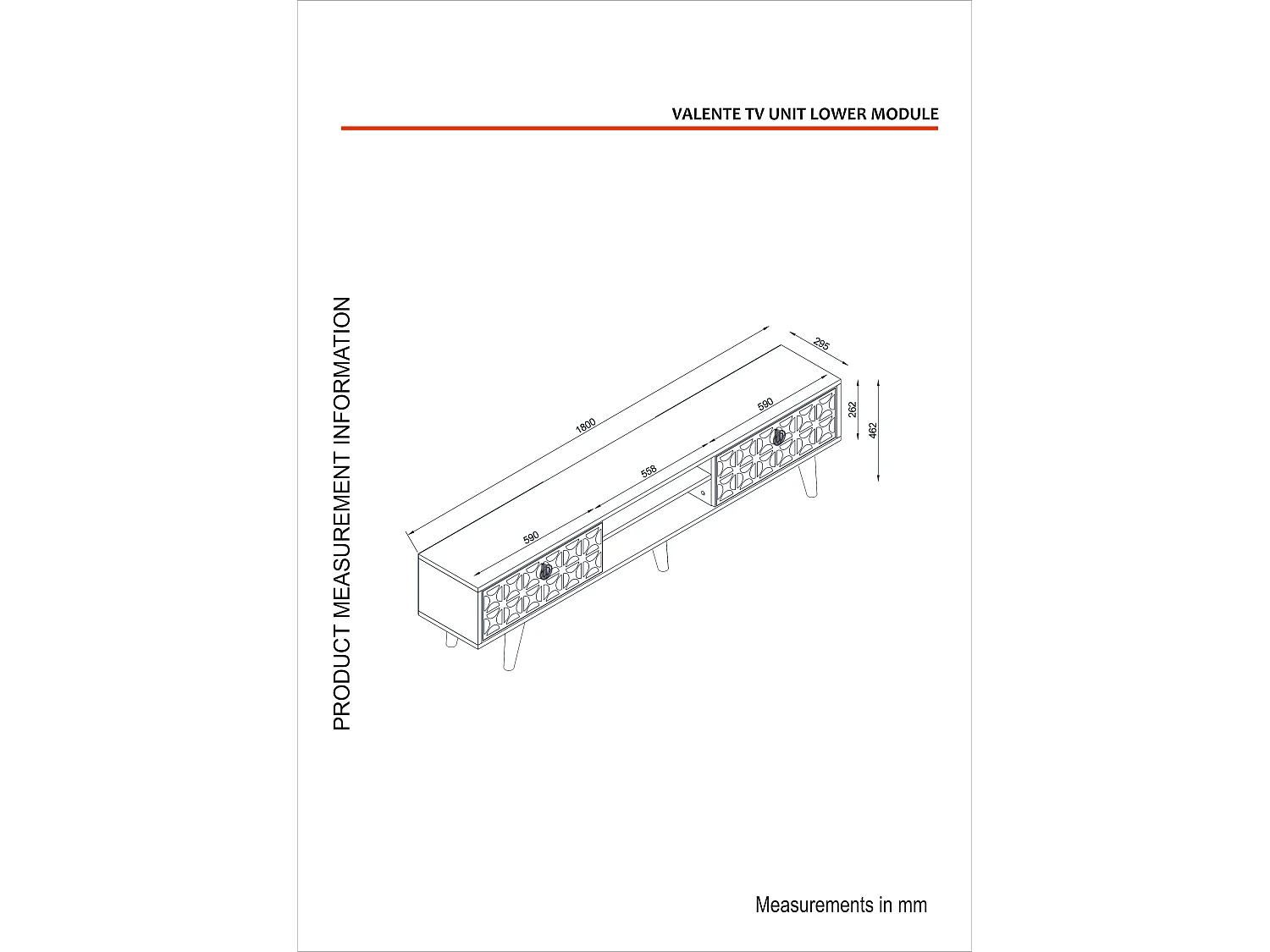 TV Lowboard Valente Walnuss Dunkelgrün