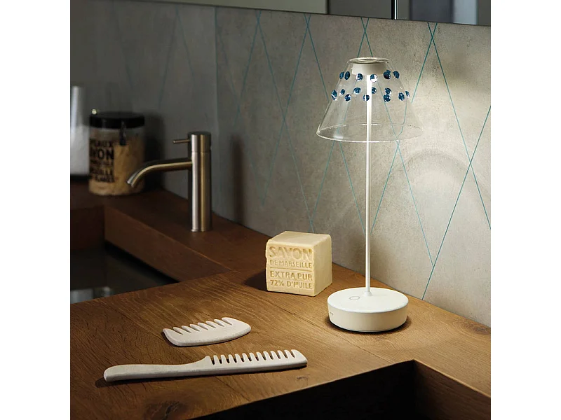 Lampada a led da tavolo Swap Oro opaco ricaricabile e dimmerabile con batteria fino a 12 ore