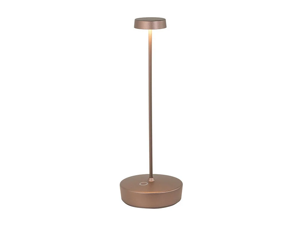 Candeeiro de mesa LED de bronze mate, recarregável e regulável com bateria que dura até 12 horas