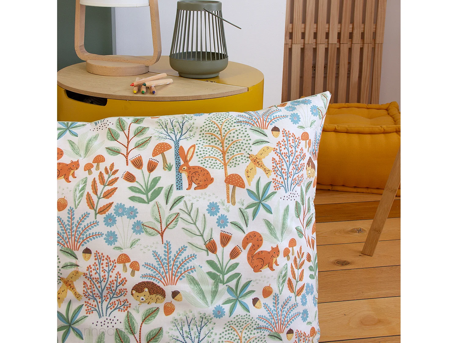 Parure de lit enfant 140x200cm PIERROT pur coton BCI MIG vert 2 pièces