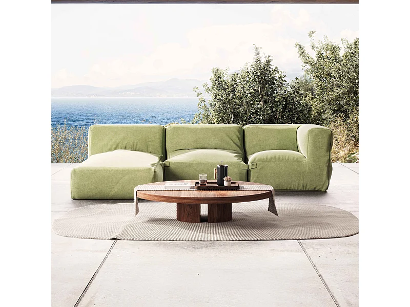 Salon de jardin modulable 3 places vert cactus - Mixi