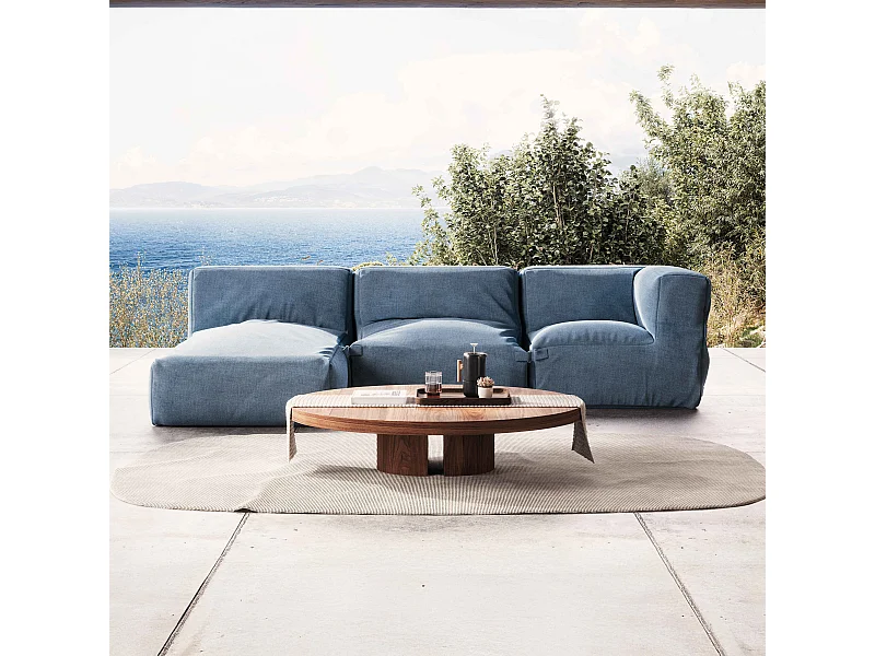 Salon de jardin modulable 3 places bleu pacific - Mixi