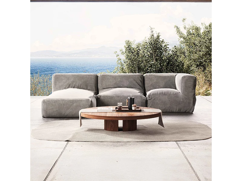 Salon de jardin modulable 3 places gris - Mixi