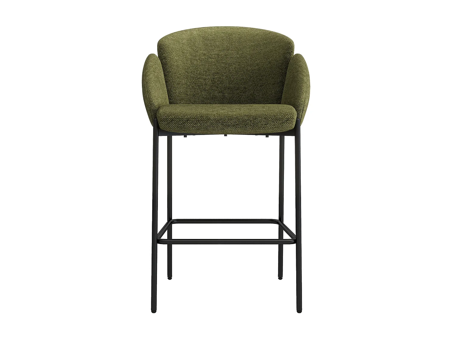 CANDICE-Sedia da bar in tessuto verde (x2)