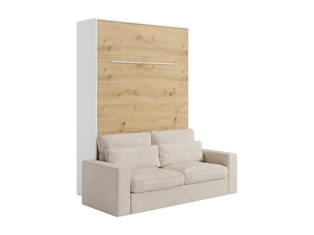 Schrankbett + Sofa - 140 x 200 cm - Manuelle vertikale Öffnung - Mit LED-Be günstig online kaufen