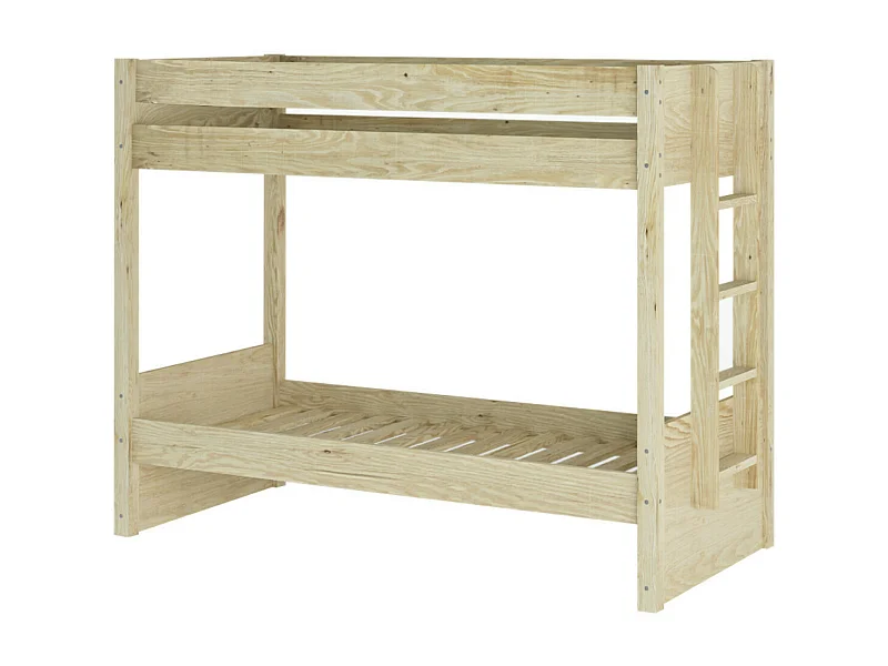 Lit superposé avec matelas 80x200 cm bois massif blanc ELORA