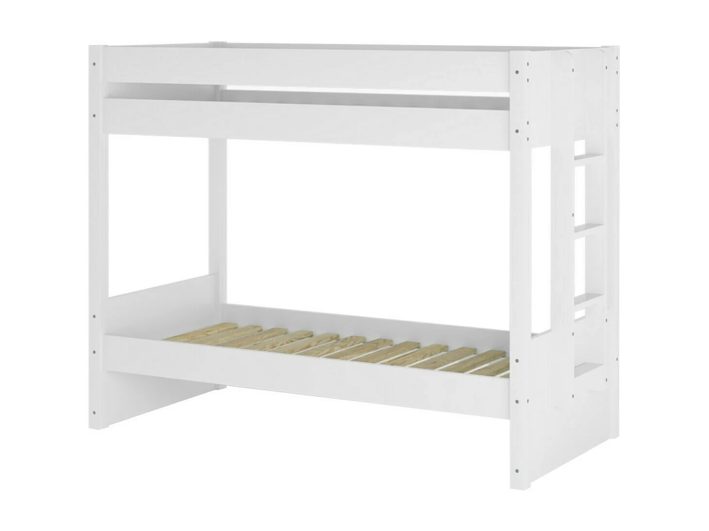 Lit superposé avec matelas 80x200 cm bois massif blanc ELORA