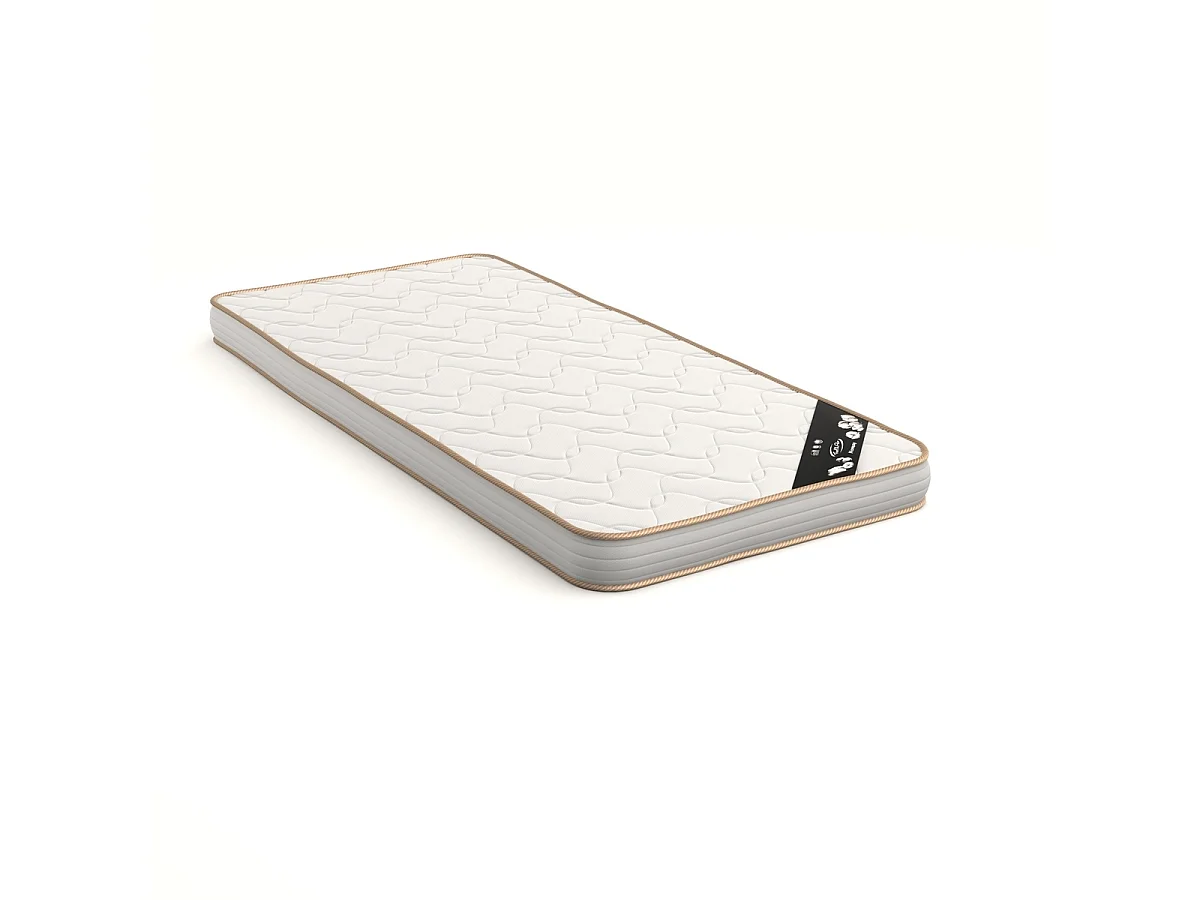 Lit superposé avec matelas 80x200 cm bois massif blanc ELORA