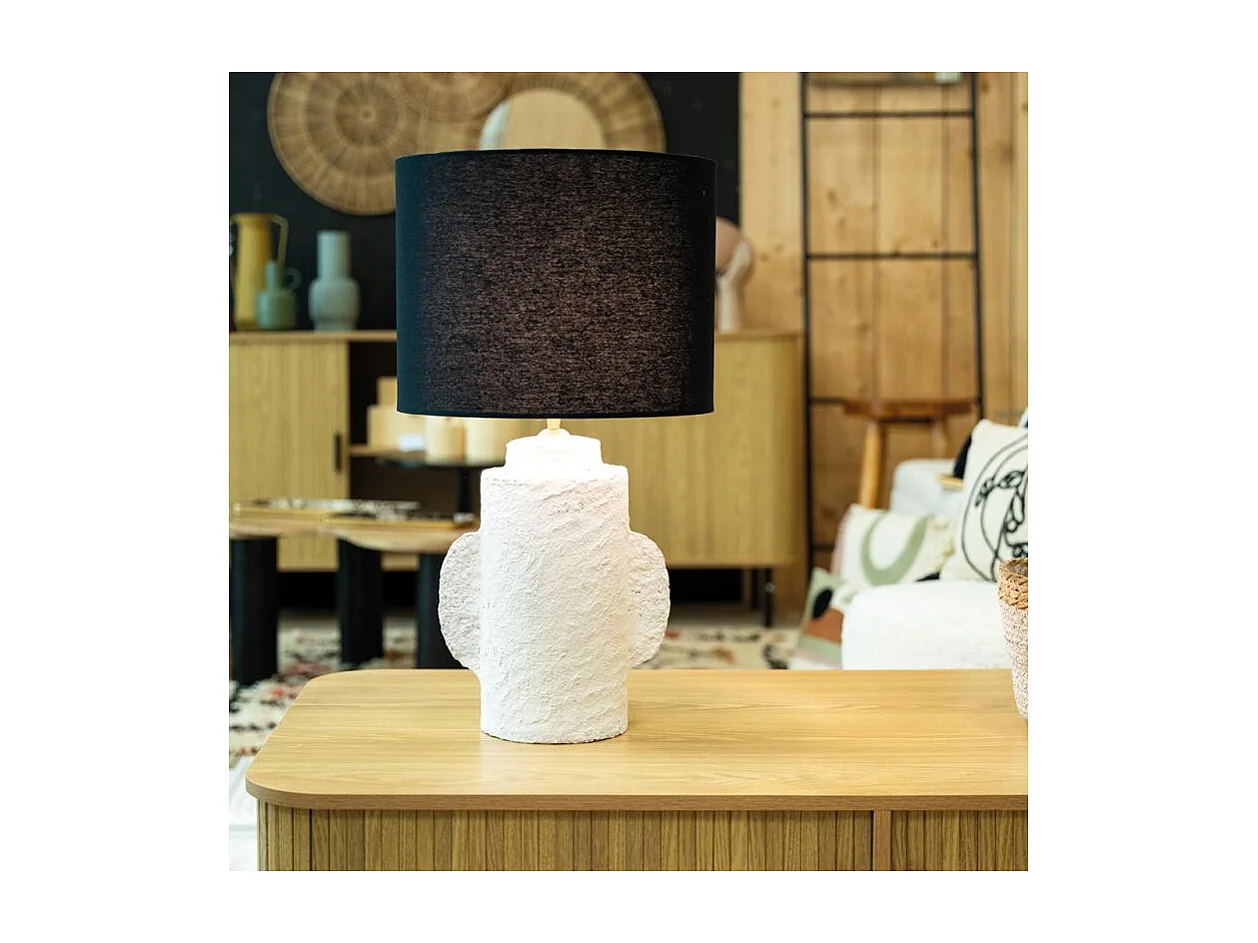 Pied de lampe original en papier mâché blanc Droit