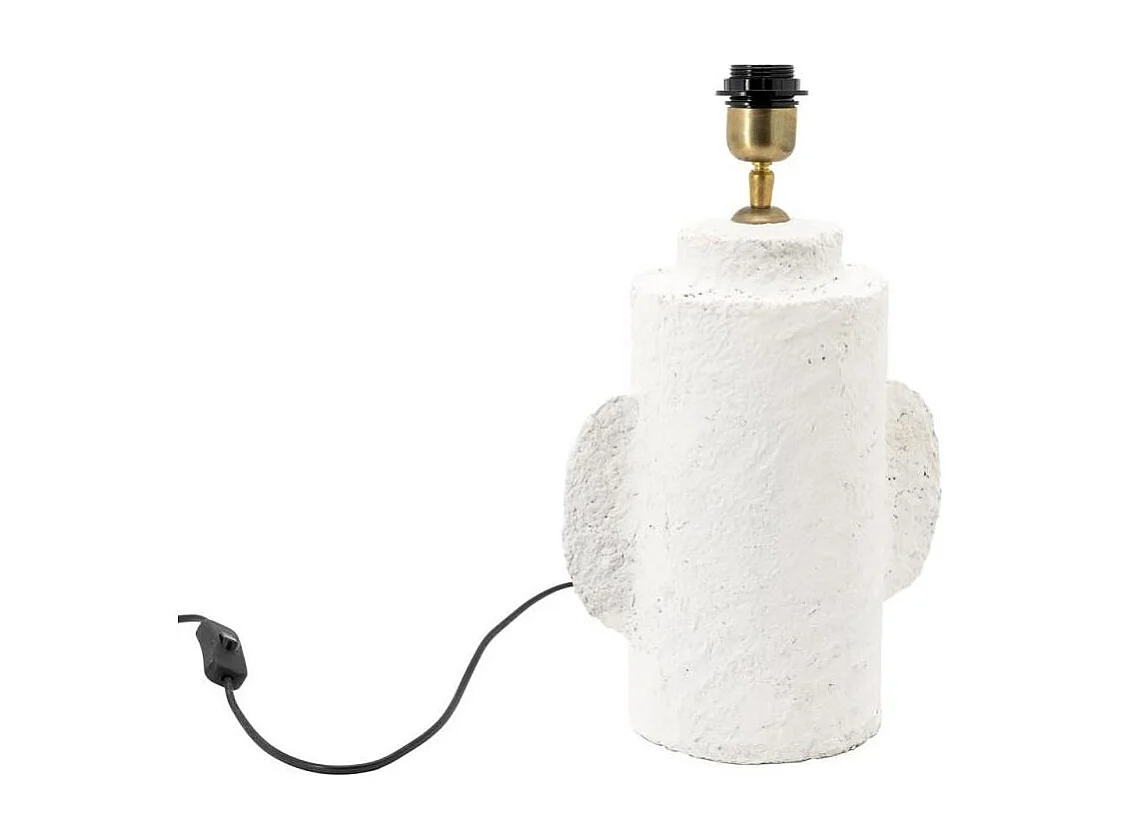 Pied de lampe original en papier mâché blanc Droit