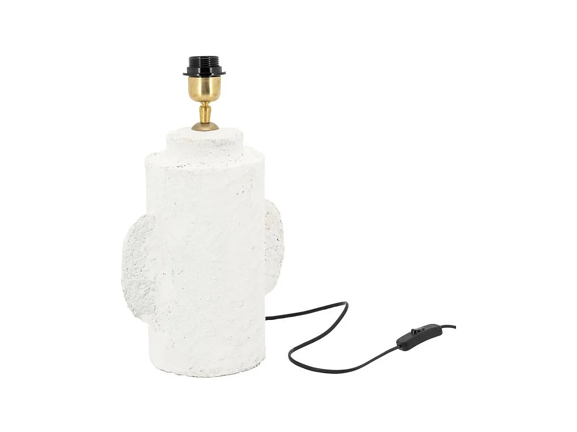 Pied de lampe original en papier mâché blanc Droit