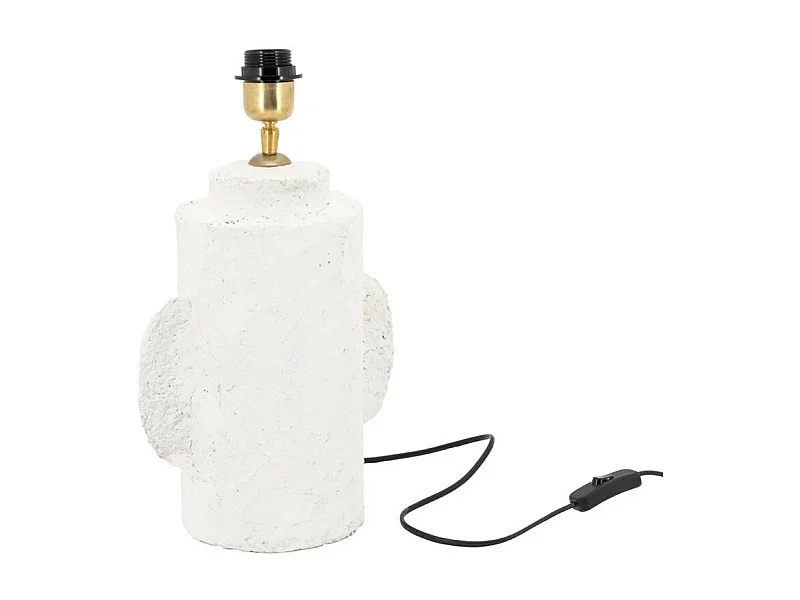 Pied de lampe original en papier mâché blanc Droit