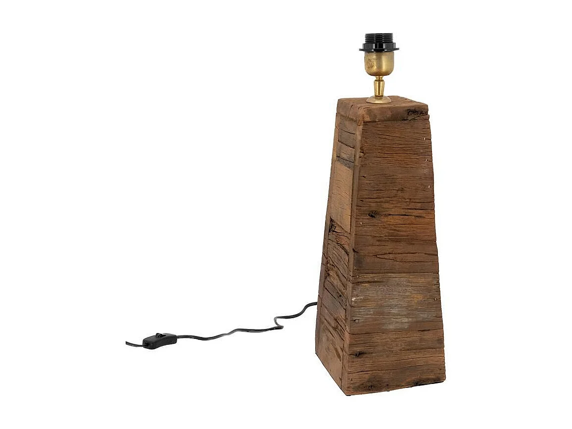 Pied de lampe en bois recyclé  H49