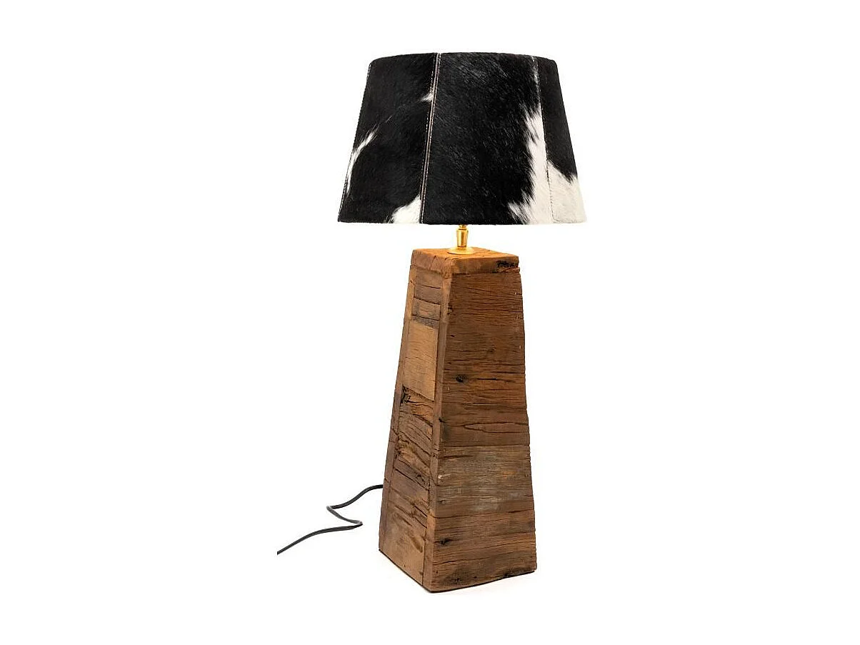 Pied de lampe en bois recyclé  H49