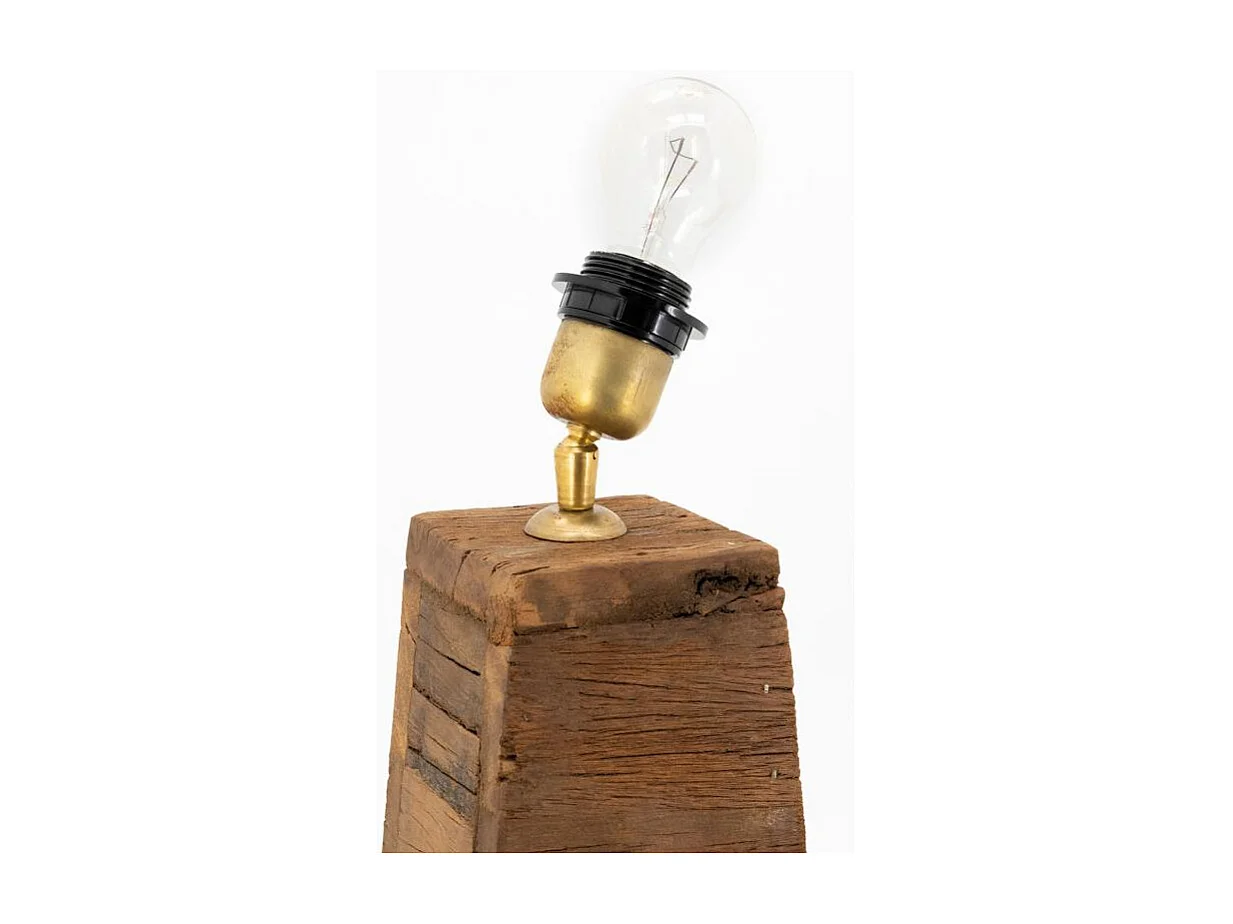 Pied de lampe en bois recyclé  H49