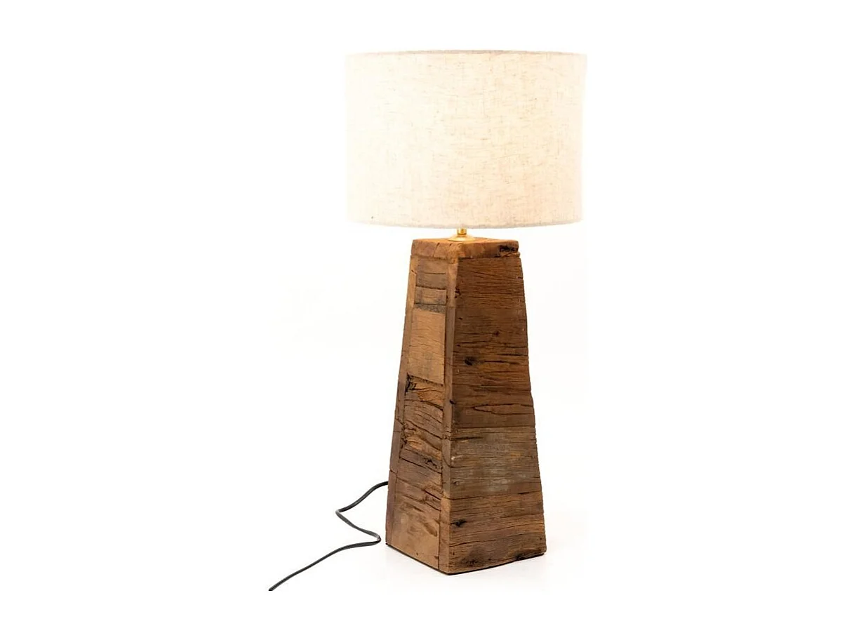 Pied de lampe en bois recyclé  H49