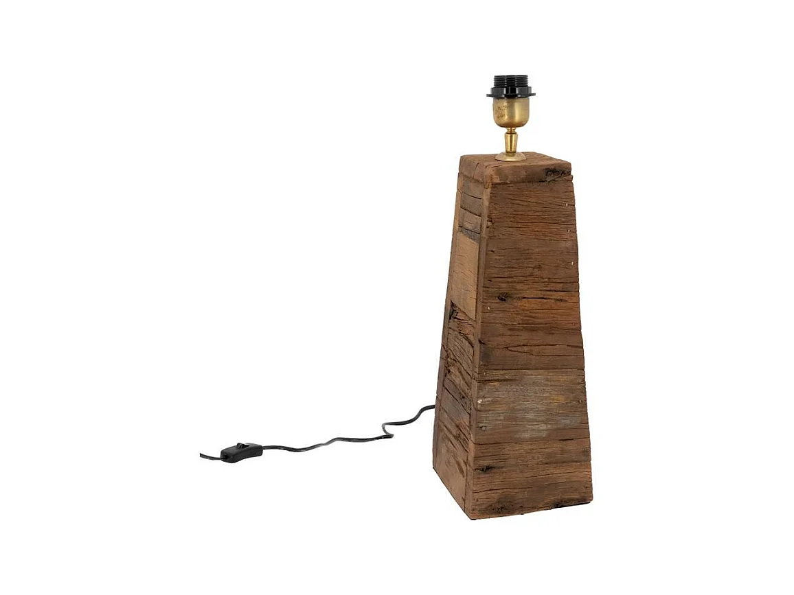 Pied de lampe en bois recyclé  H49