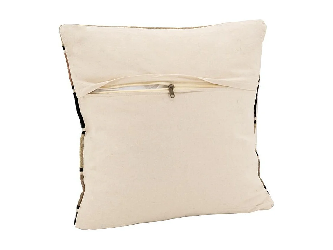 Coussin en laine et coton à rayures