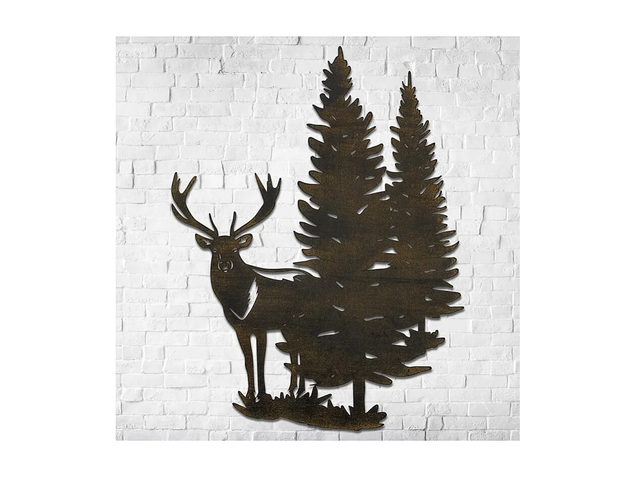 Décoration murale en métal Cerf