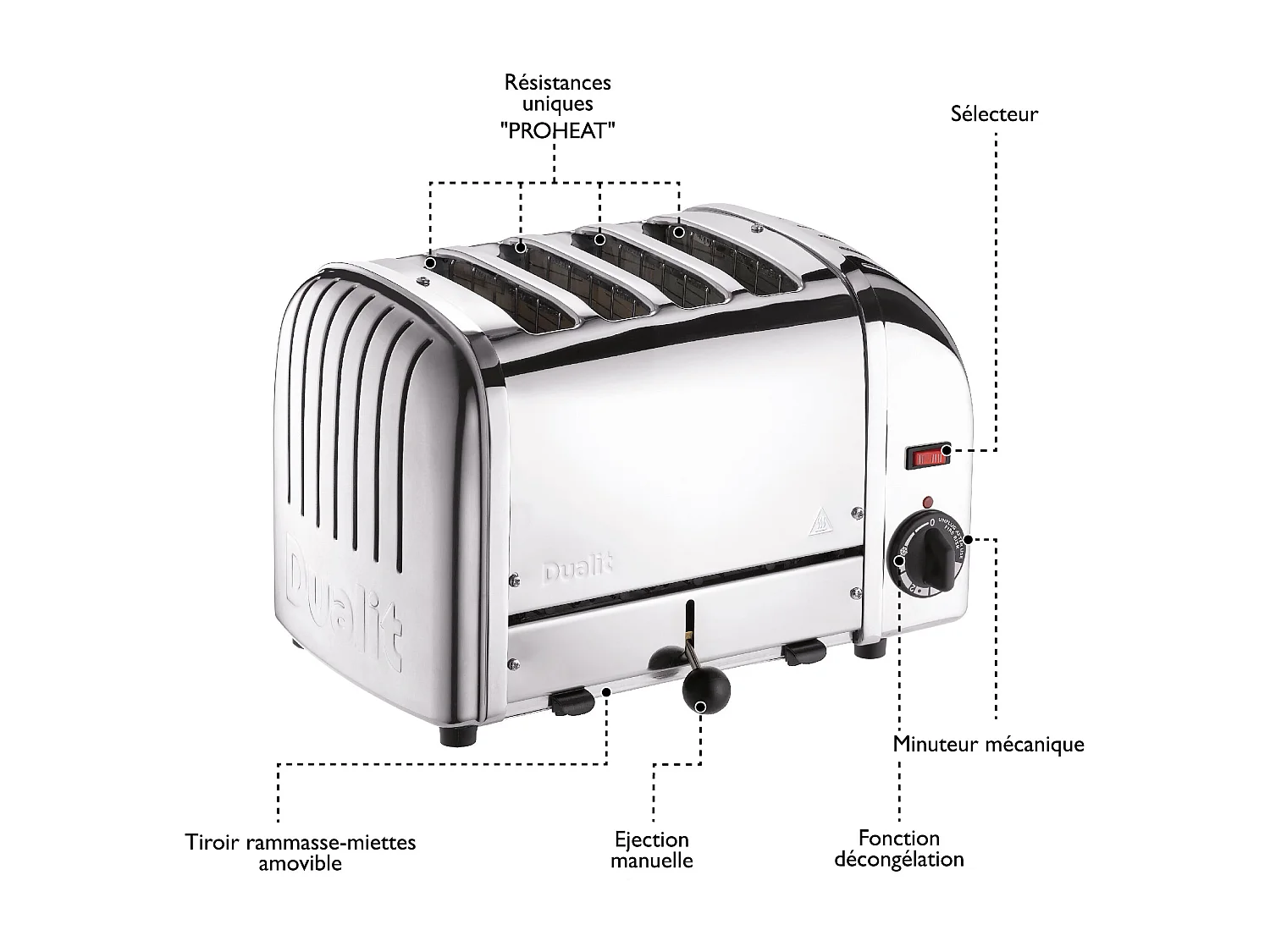 Dualit Grille-pains 4 fentes 2200w inox - 40365