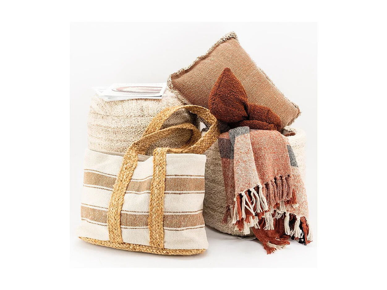 Sac en coton et jute rayure