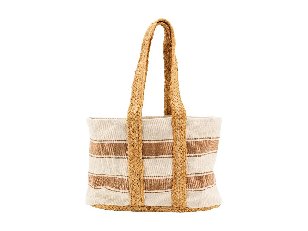 Sac en coton et jute rayure